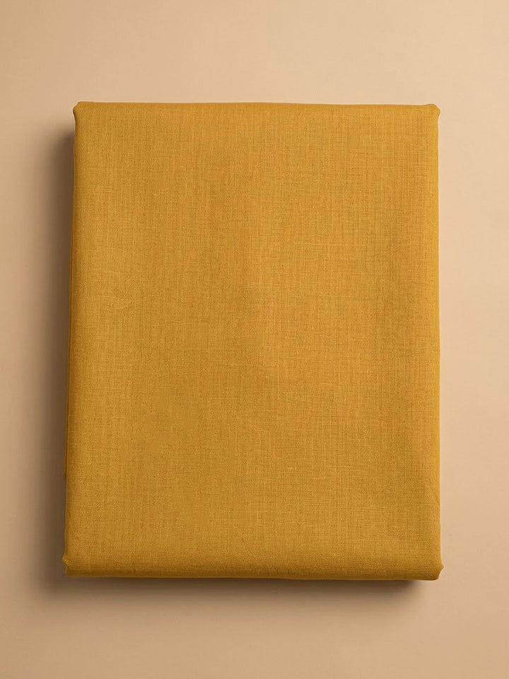 Mustard Cotton Blend Printed Unstitched Dress Material