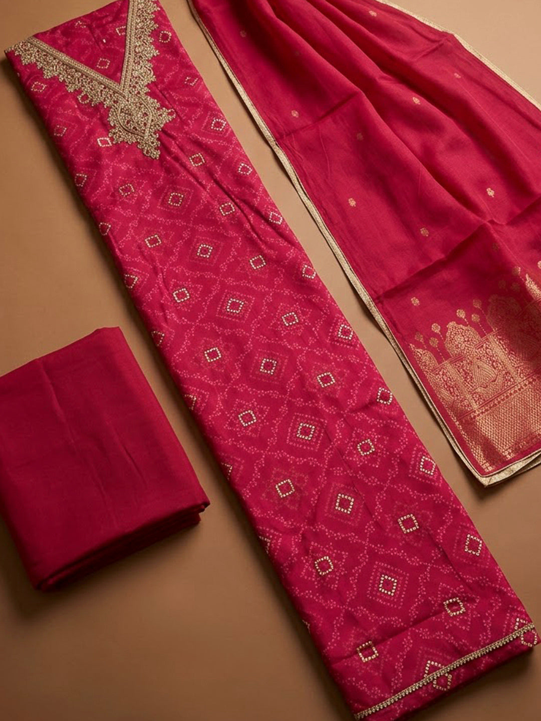 Rani Cotton Blend Embroidered Unstitched Dress Material