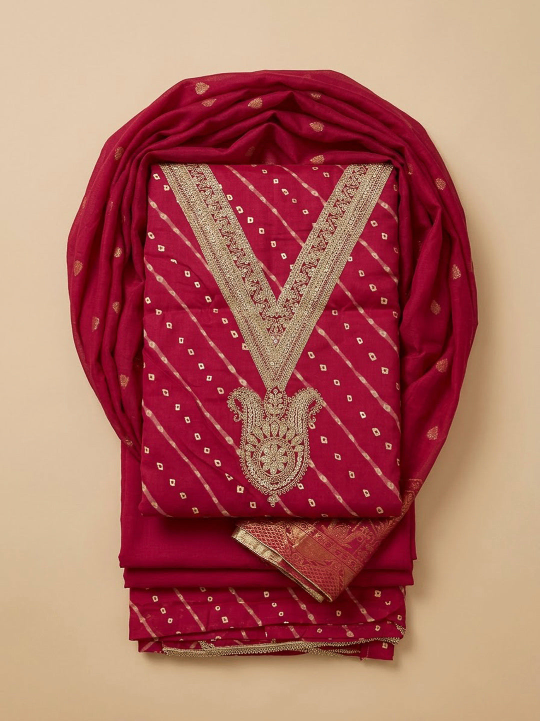 Rani Cotton Blend Embroidered Unstitched Dress Material