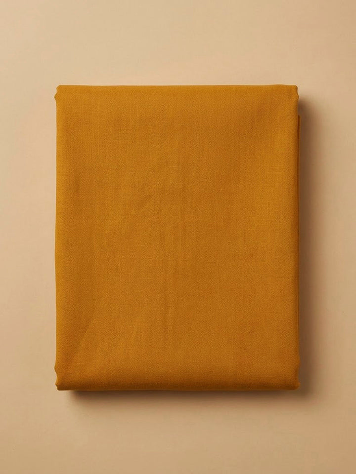 Mustard Cotton Blend Embroidered Unstitched Dress Material