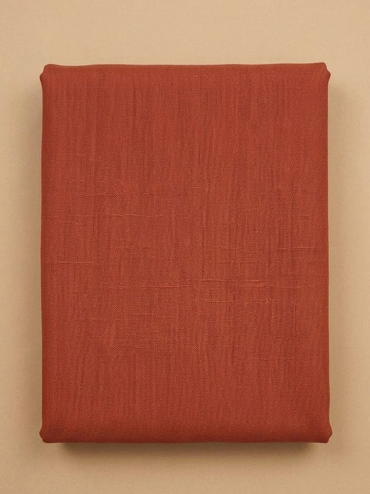 Rust Cotton Blend Embroidered Unstitched Dress Material