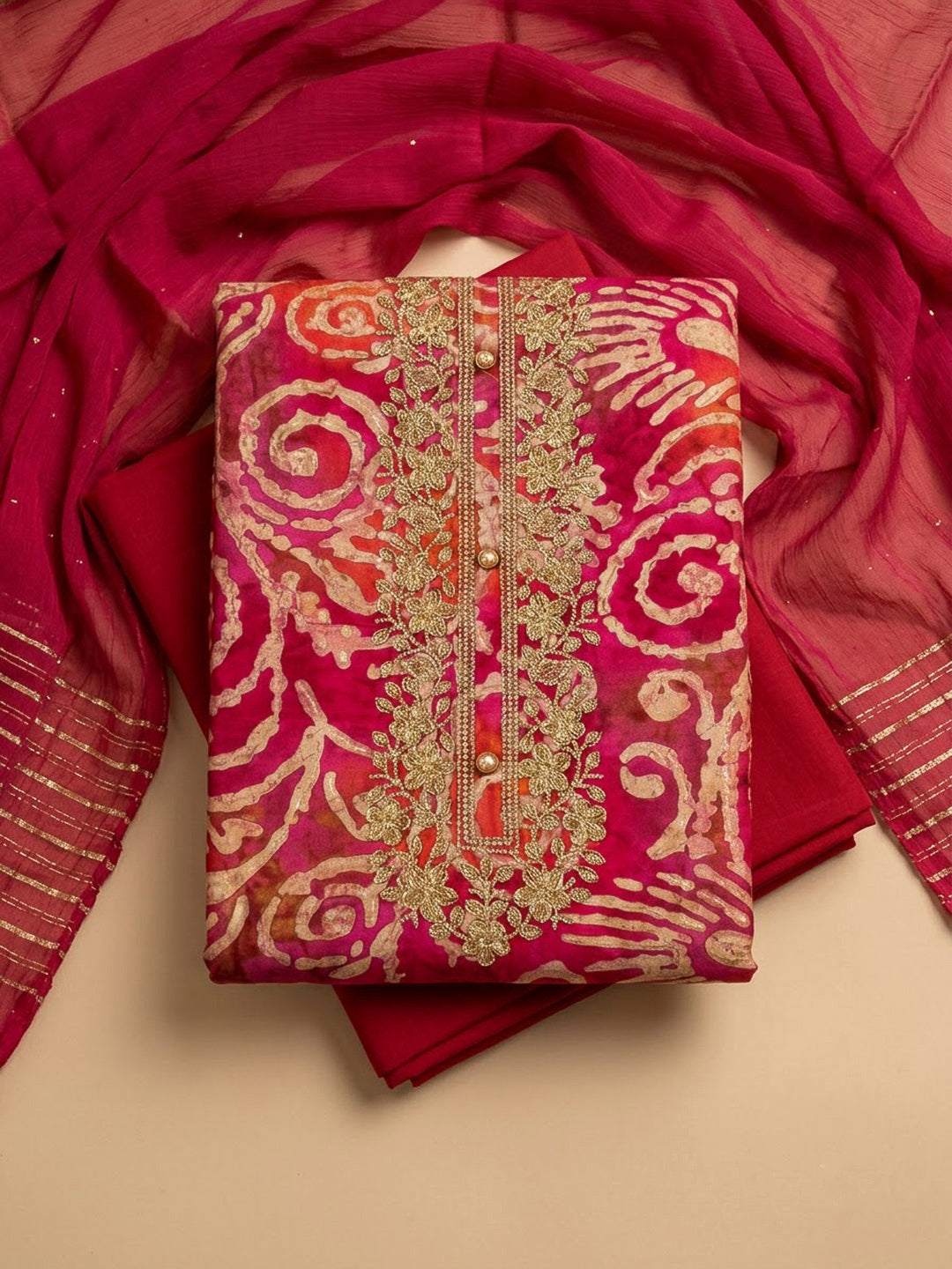 Rani Cotton Blend Embroidered Unstitched Dress Material