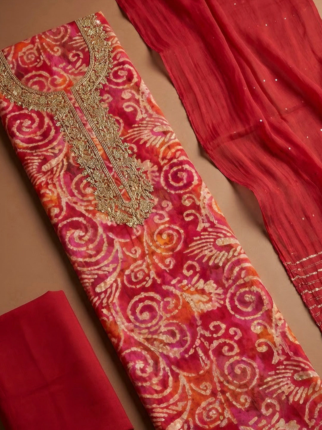 Rani Cotton Blend Embroidered Unstitched Dress Material