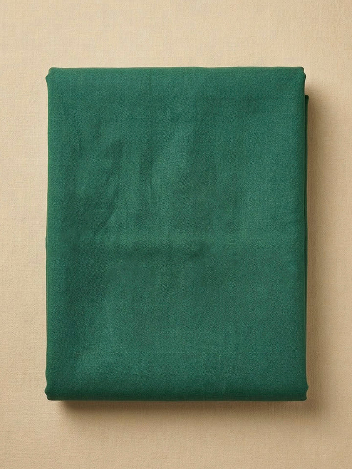 Green Cotton Blend Embroidered Unstitched Dress Material