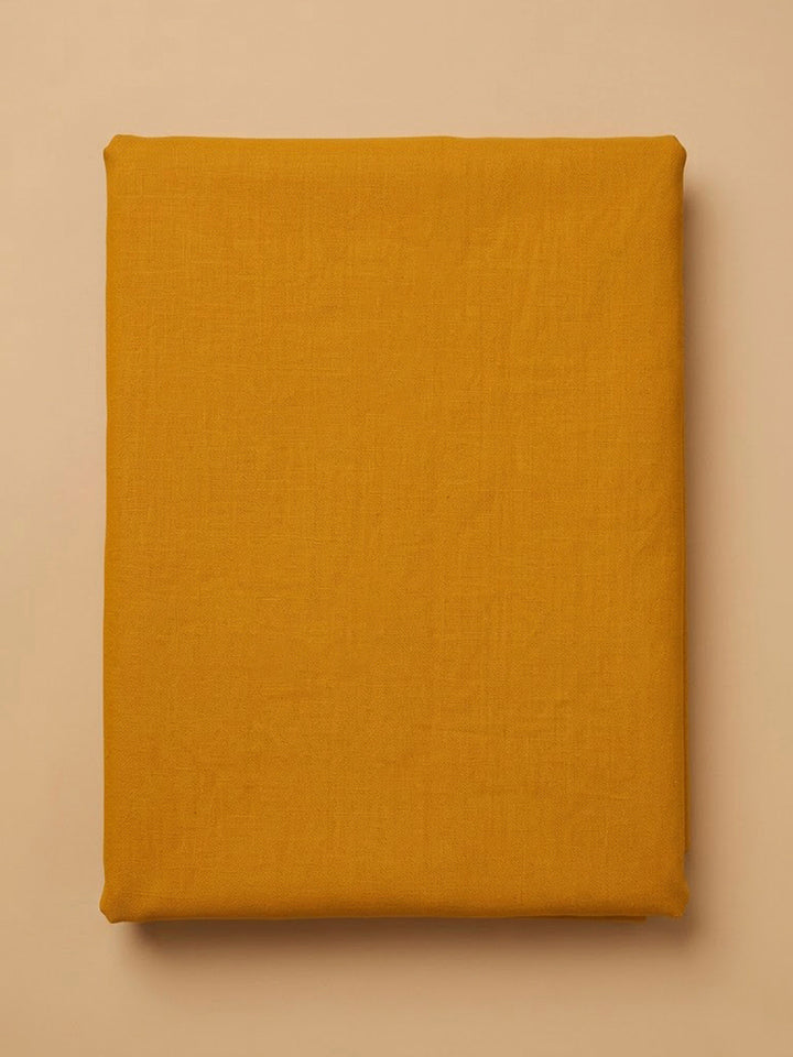 Mustard Cotton Blend Embroidered Unstitched Dress Material