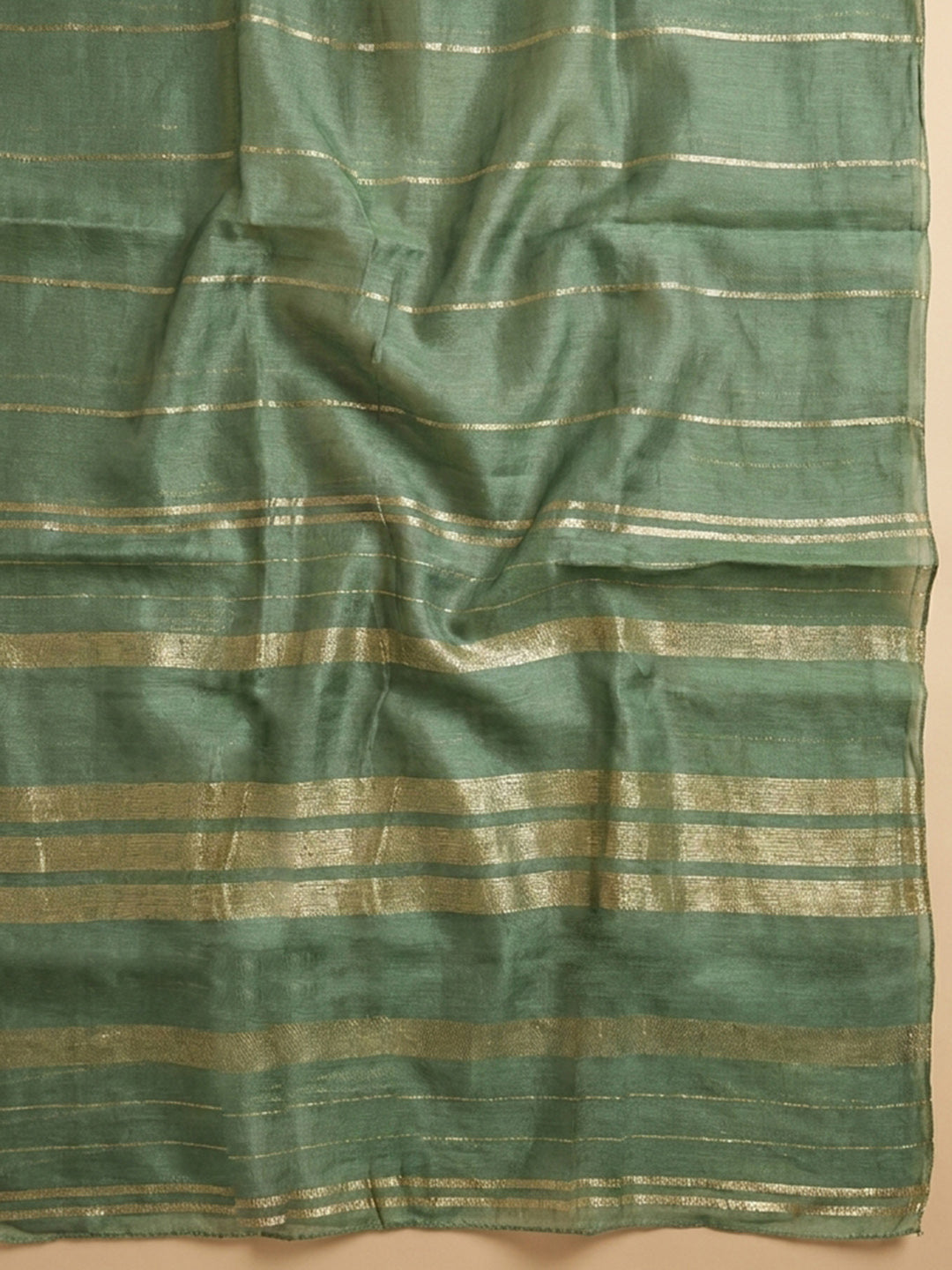 Green Embroidery Chanderi Unstitched Dress Material