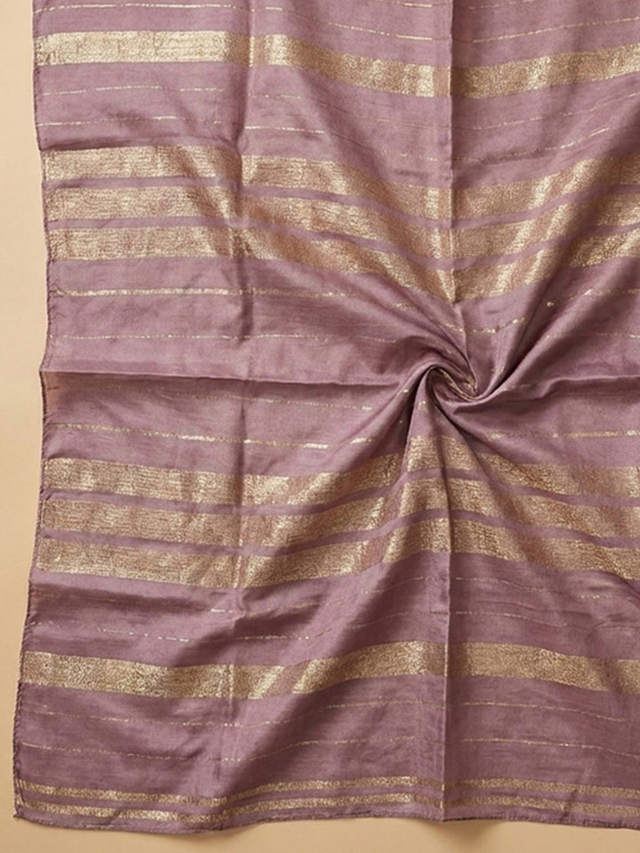 Purple Embroidery Chanderi Unstitched Dress Material