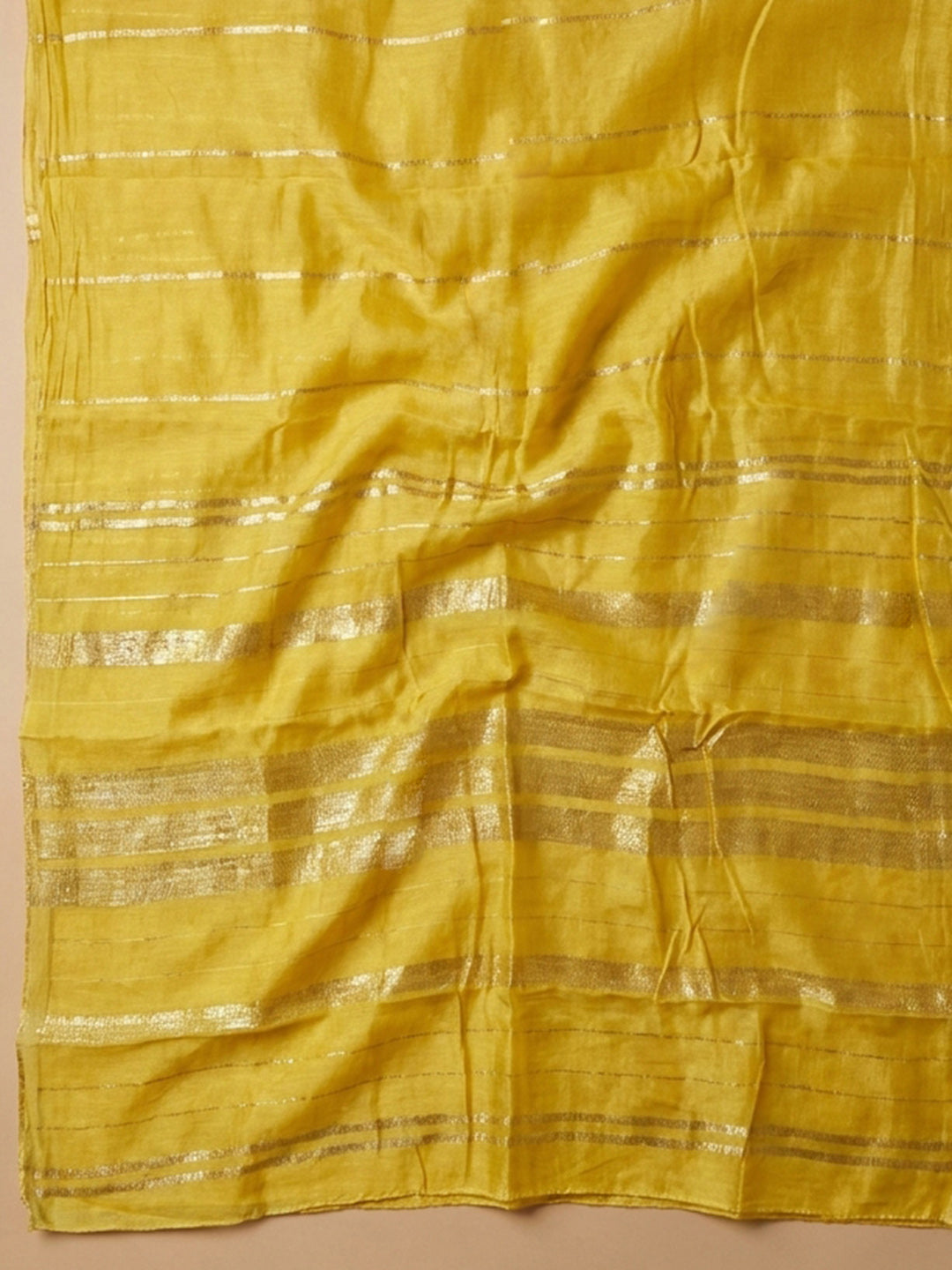 Yellow Embroidery Chanderi Unstitched Dress Material