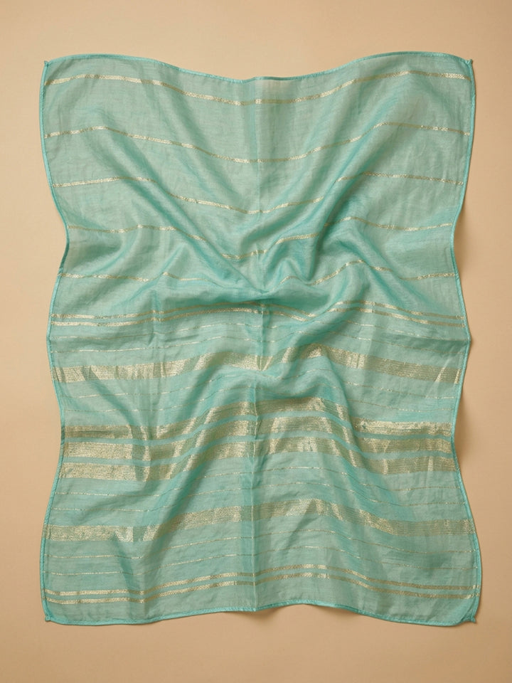 Sea Green Embroidered Chanderi Unstitched Suit &amp; Pant With Chanderi Dupatta