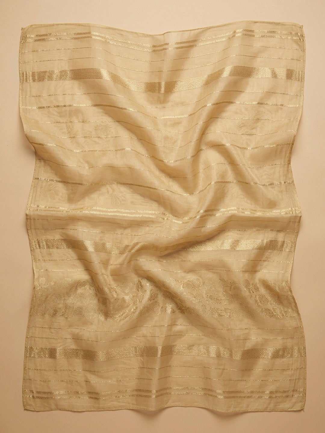 Yellow Embroidered Chanderi Unstitched Suit &amp; Pant With Chanderi Dupatta