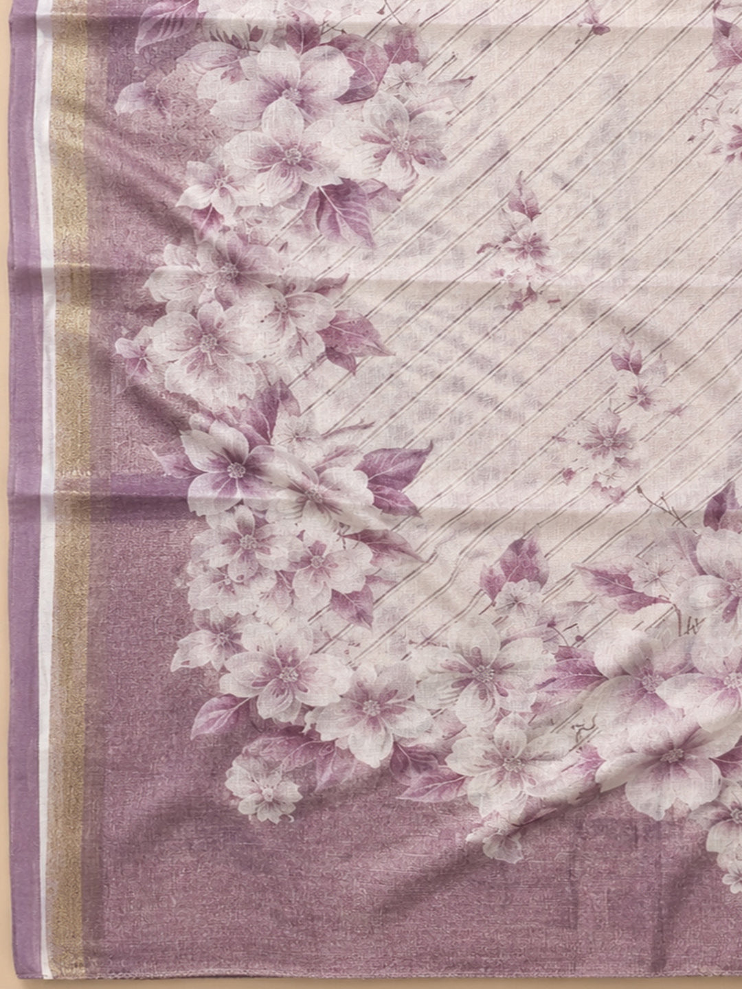Purple Embroidery Chanderi Unstitched Dress Material