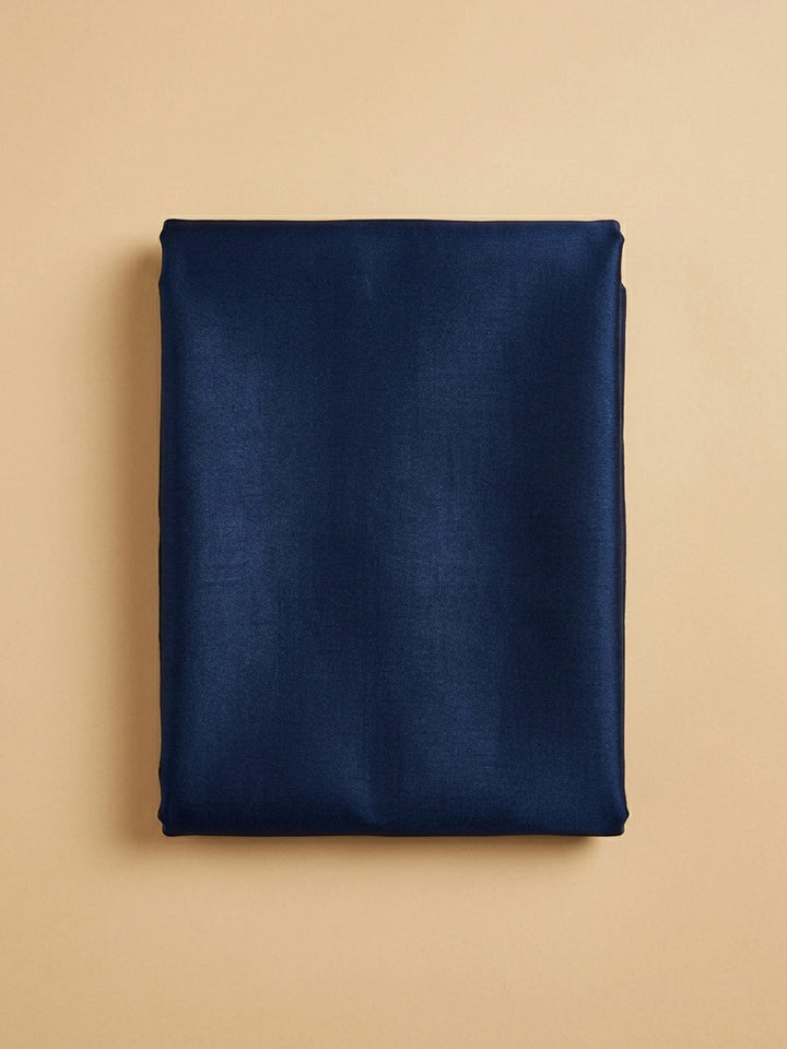 Blue Embroidery Chanderi Unstitched Dress Material
