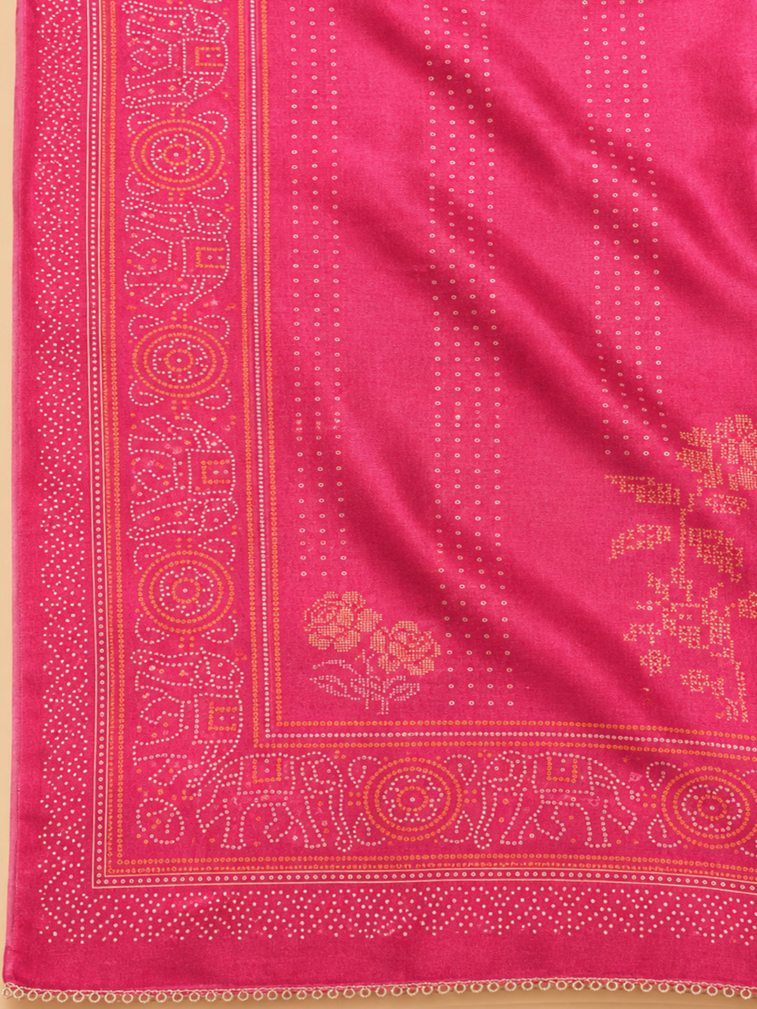 Onion Pink Embroidery Chanderi Unstitched Dress Material