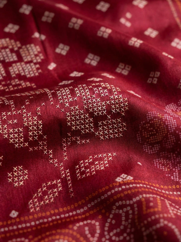 Onion Pink Embroidery Chanderi Unstitched Dress Material