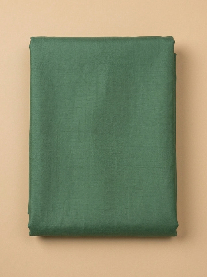 Aqua Green Embroidered Chanderi Unstitched Suit &amp; Pant With Chiffon Dupatta