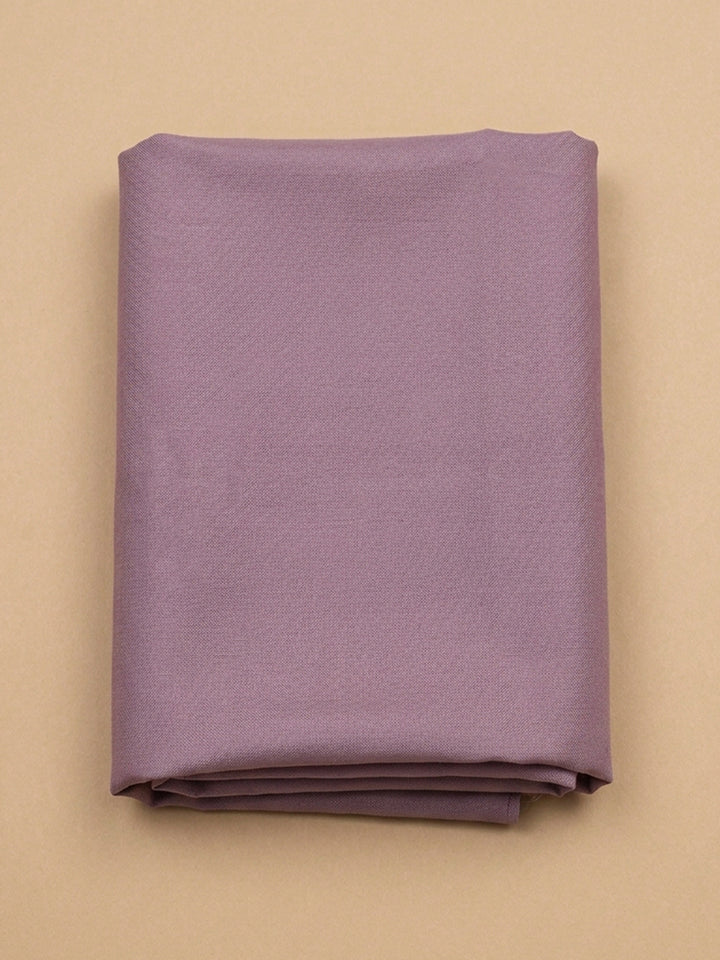 Purple Embroidered Chanderi Unstitched Suit &amp; Pant With Chiffon Dupatta