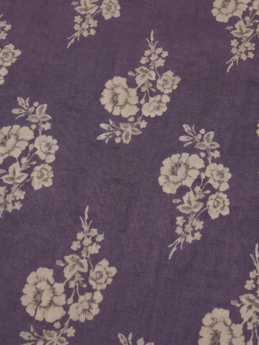 Purple Embroidery Cotton Blend Unstitched Dress Material
