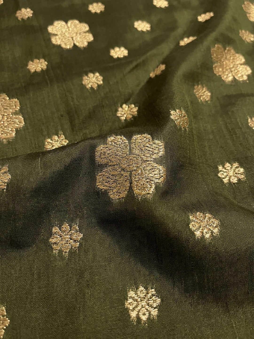 Green Embroidery Tissue Unstitched Dress Material