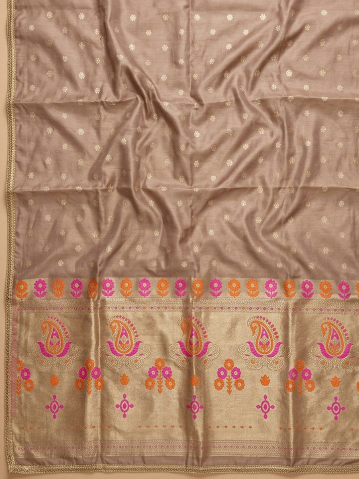 Onion Pink Embroidery Tissue Unstitched Dress Material