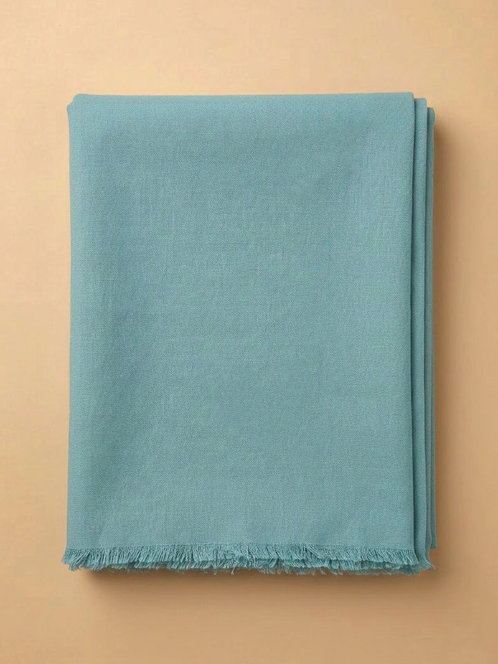 Sky Blue Chanderi Embroidered Unstitched Dress Material