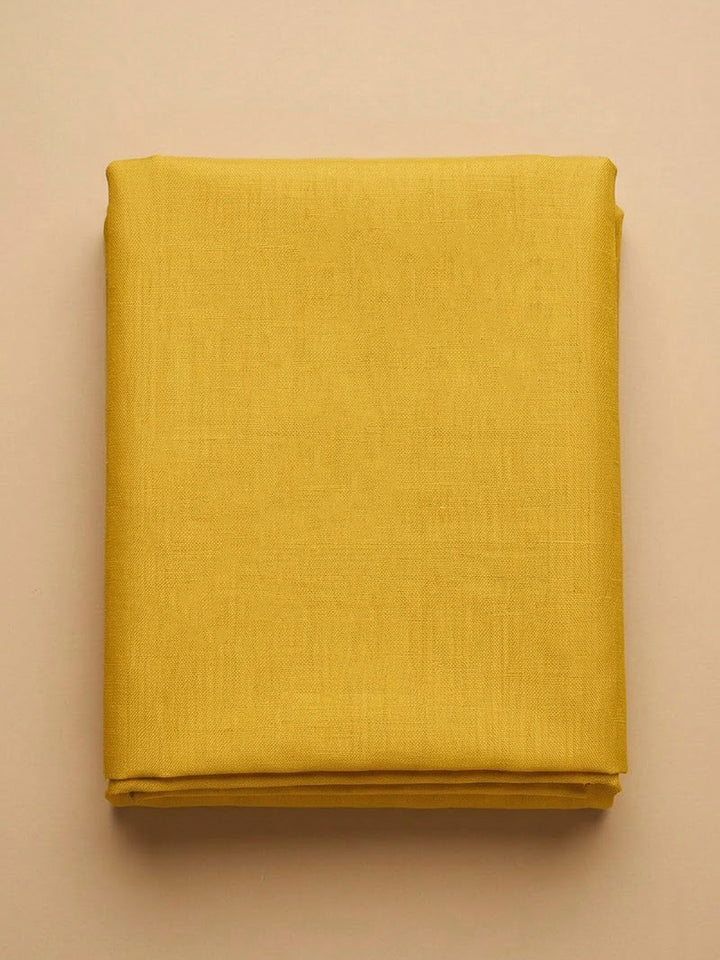 Yellow Chanderi Embroidered Unstitched Dress Material