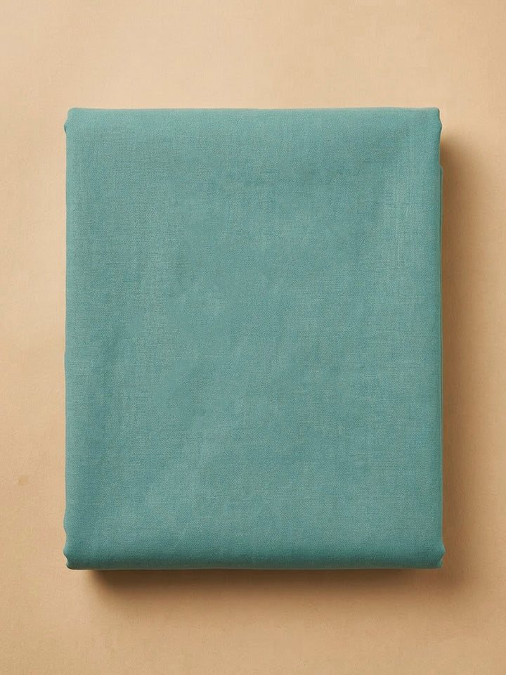 Sea Green Chanderi Embroidered Unstitched Dress Material
