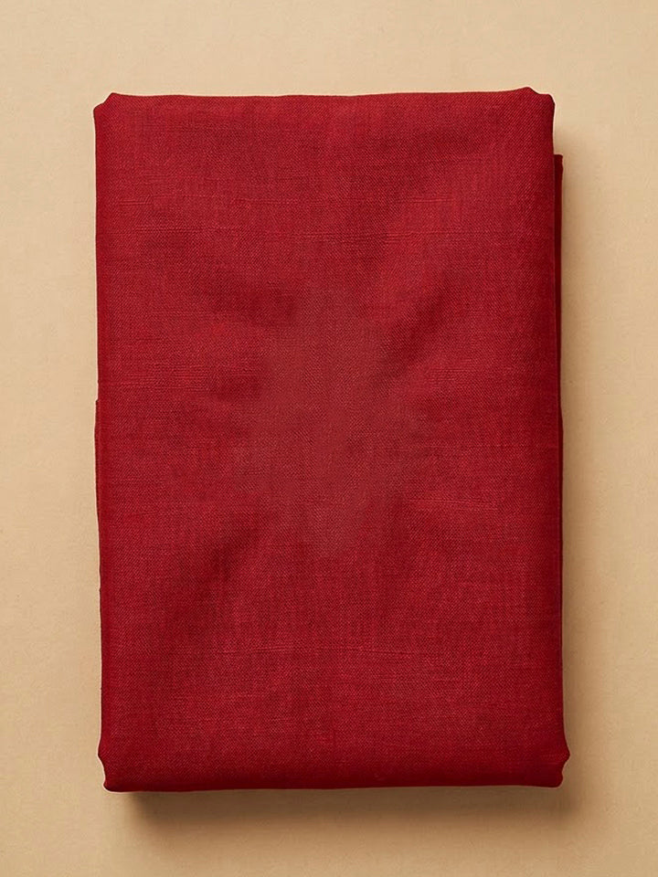 Maroon Chanderi Embroidered Unstitched Dress Material