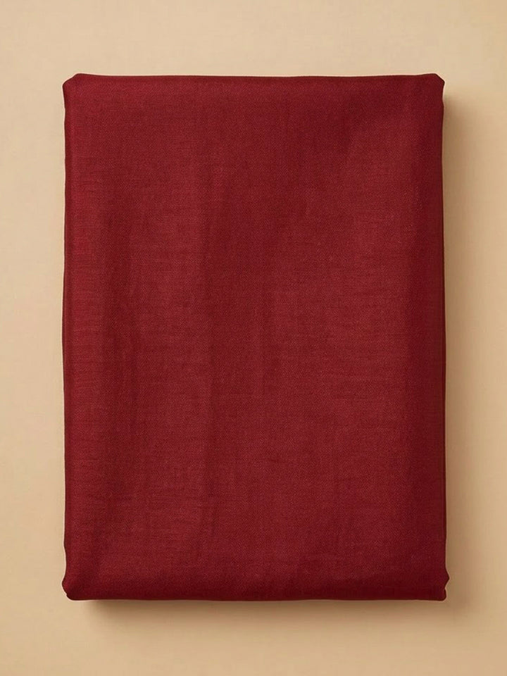 Maroon Chanderi Embroidered Unstitched Dress Material