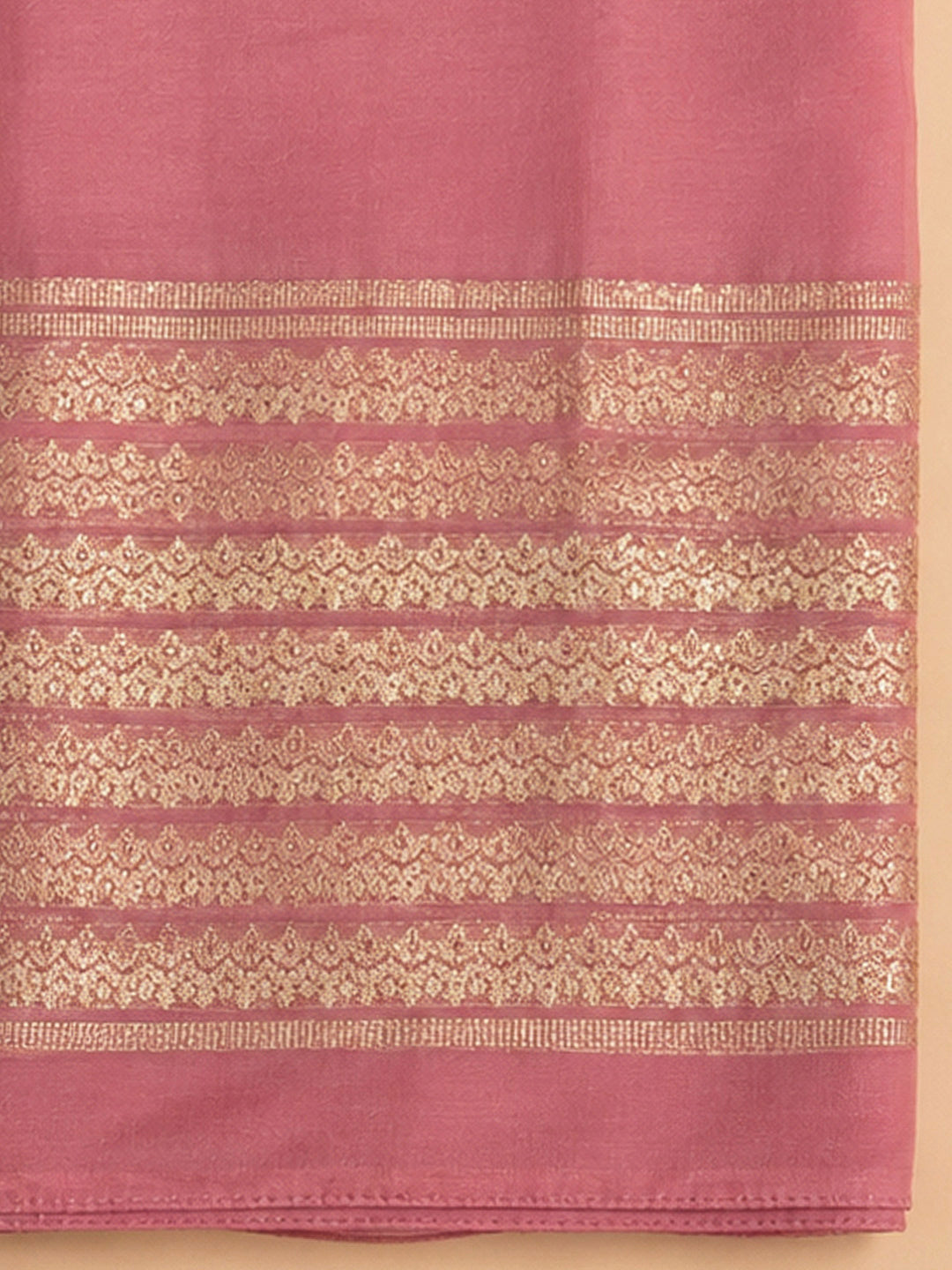 Pink Chanderi Embroidered Unstitched Dress Material
