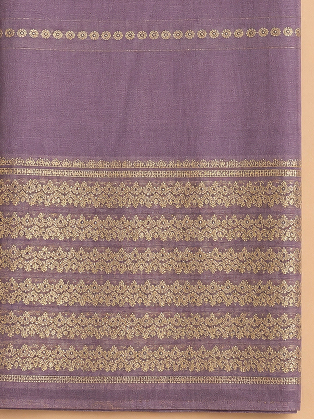 Purple Chanderi Embroidered Unstitched Dress Material