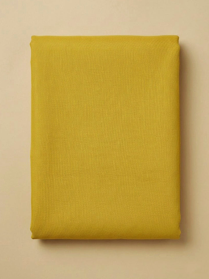 Yellow Chanderi Embroidered Unstitched Dress Material