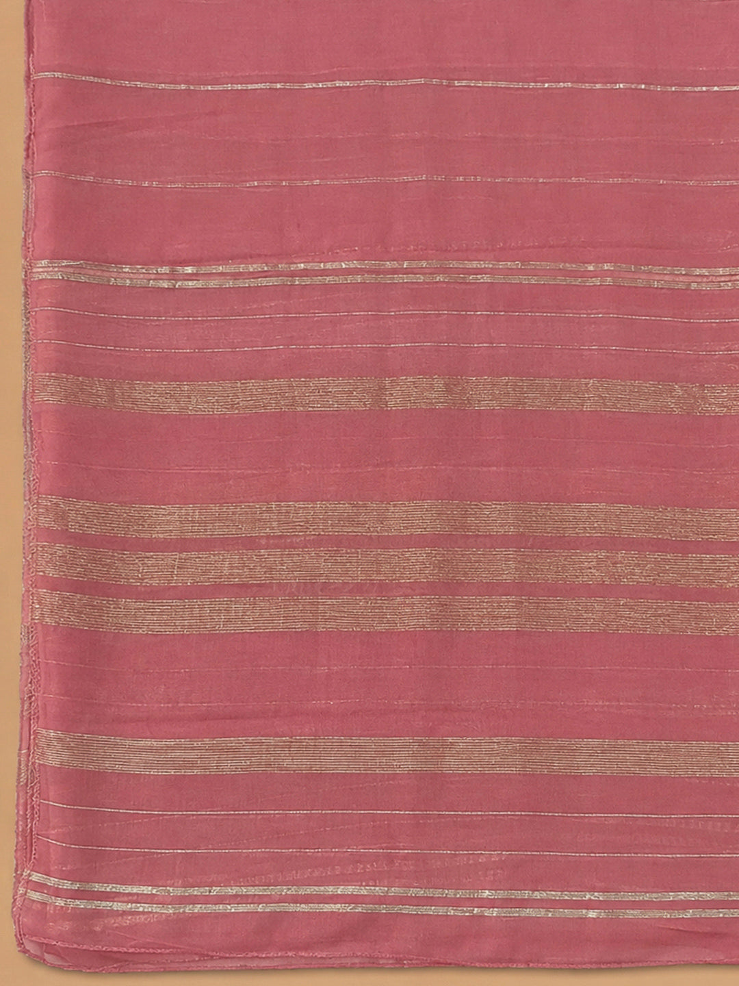 Peach Chanderi Embroidered Unstitched Dress Material