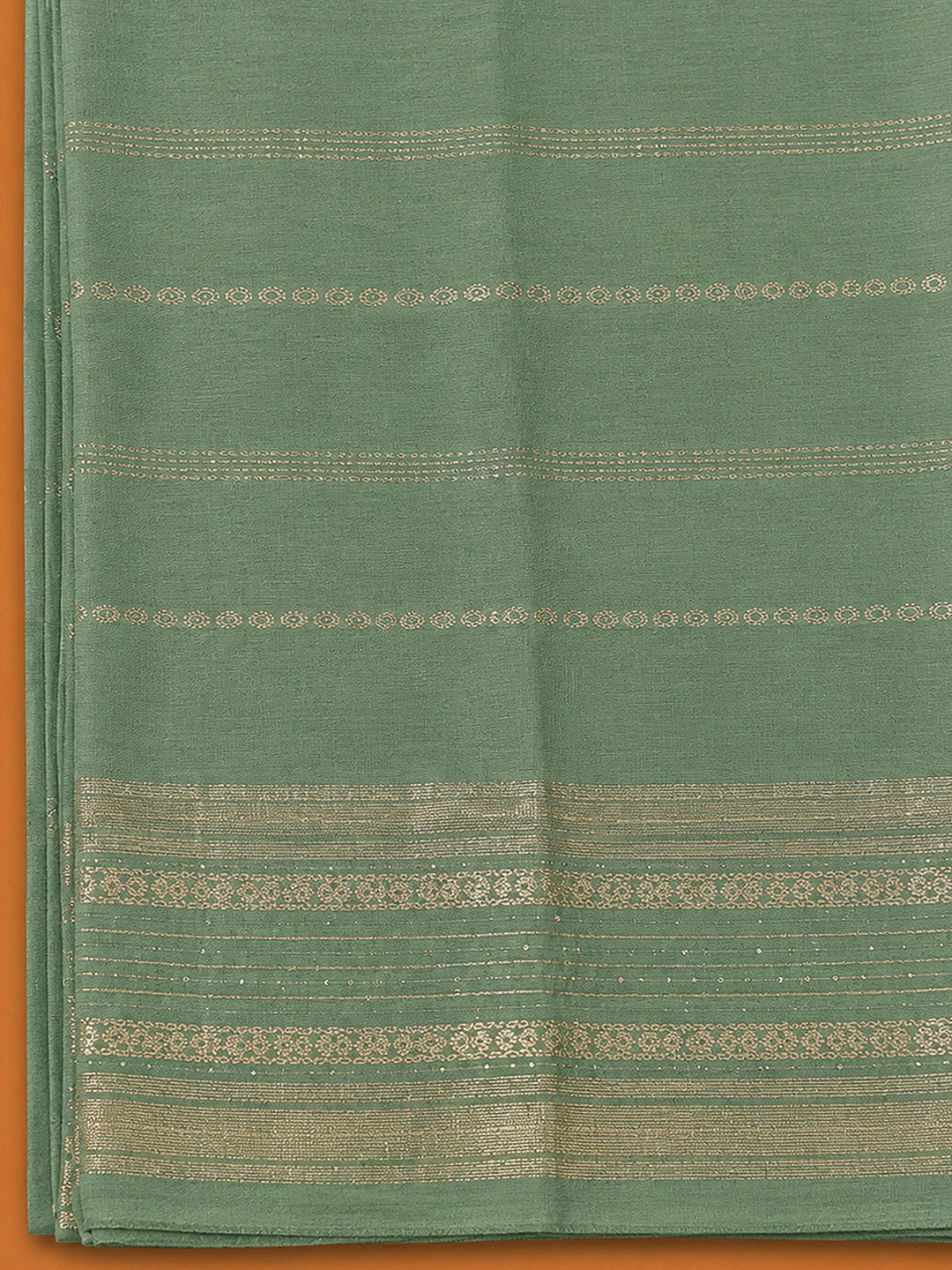 Aqua Green Chanderi Embroidered Unstitched Dress Material