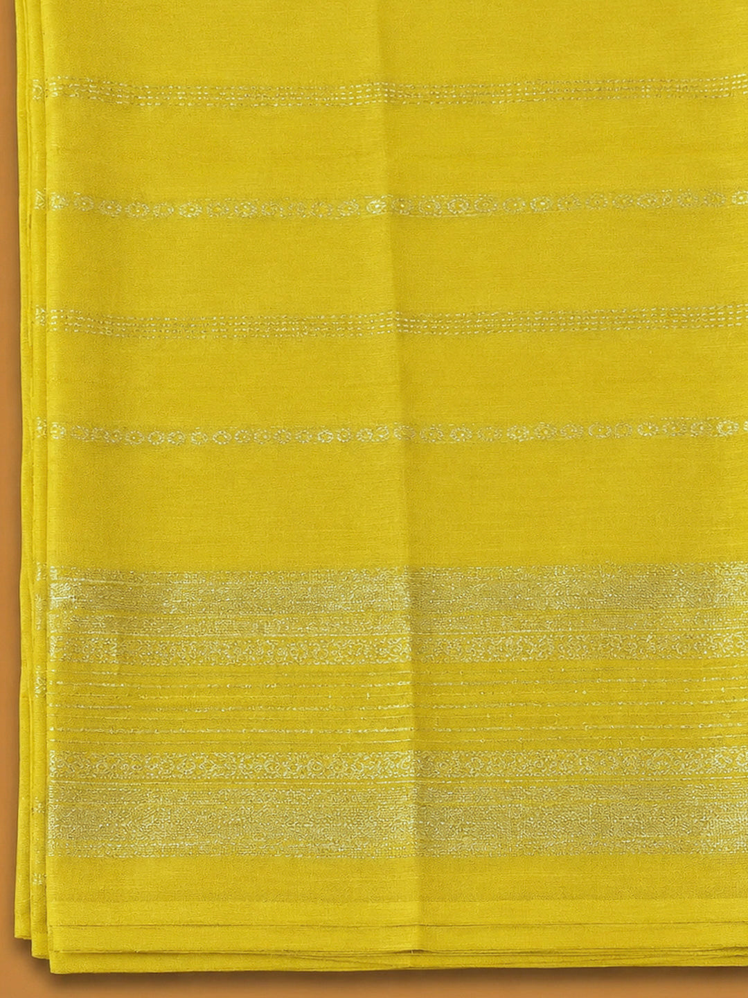 Yellow Chanderi Embroidered Unstitched Dress Material