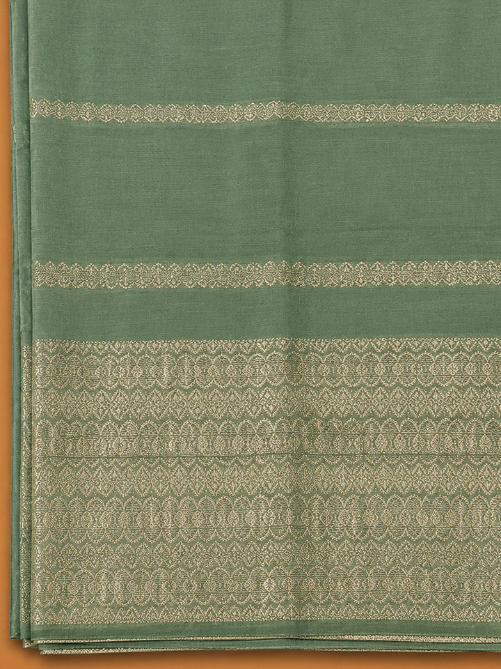 Aqua Green Chanderi Embroidered Unstitched Dress Material