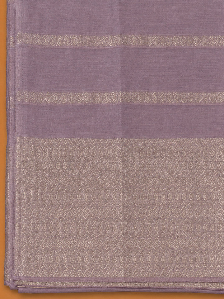 Lavender Chanderi Embroidered Unstitched Dress Material