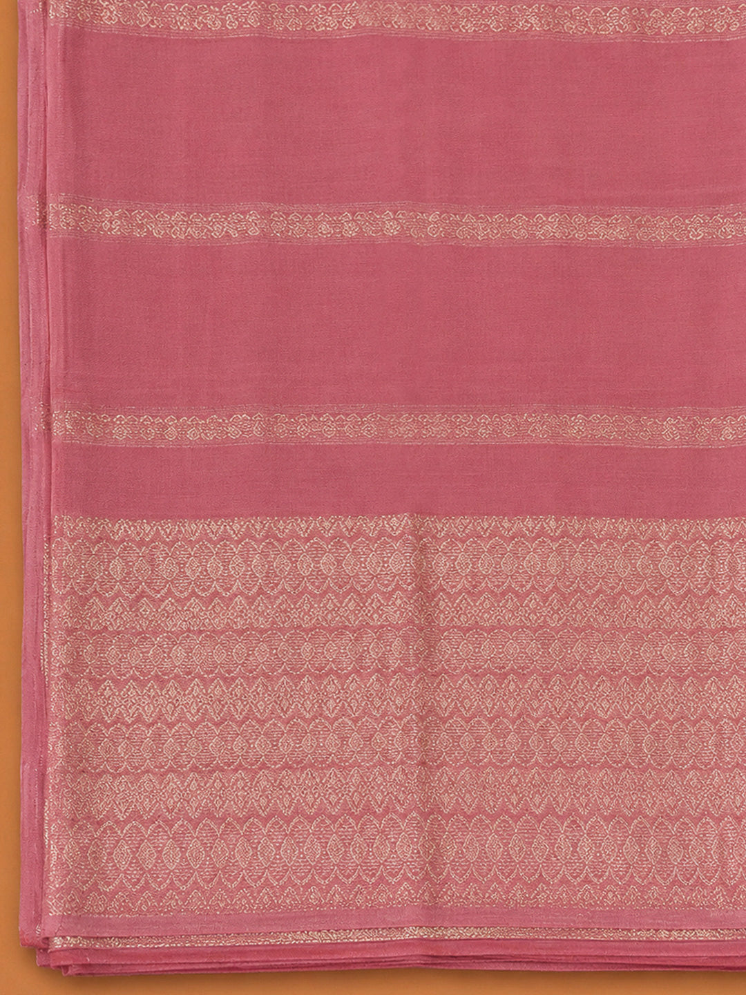 Peach Chanderi Embroidered Unstitched Dress Material