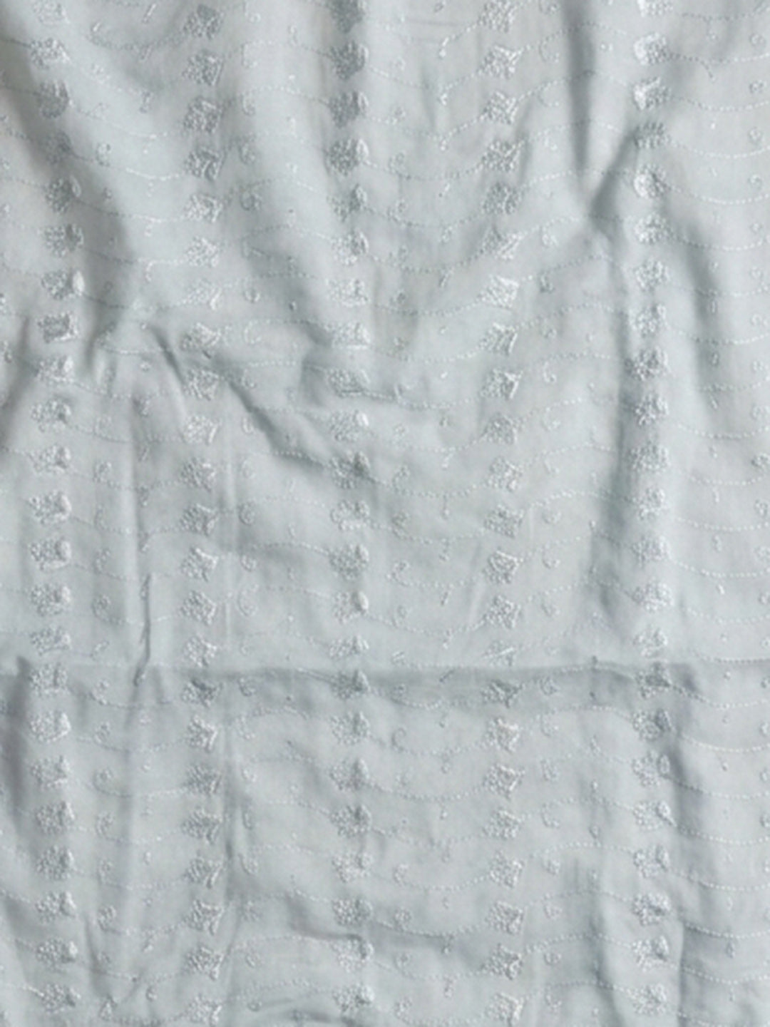 Grey Embroidered Cotton Blend Unstitched Suit &amp; Pant With Cotton Dupatta