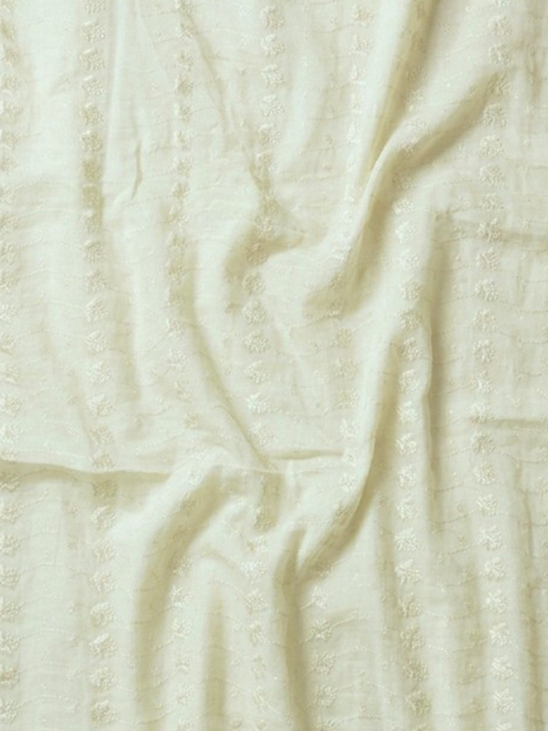 Pista Green Embroidered Cotton Blend Unstitched Suit &amp; Pant With Cotton Dupatta