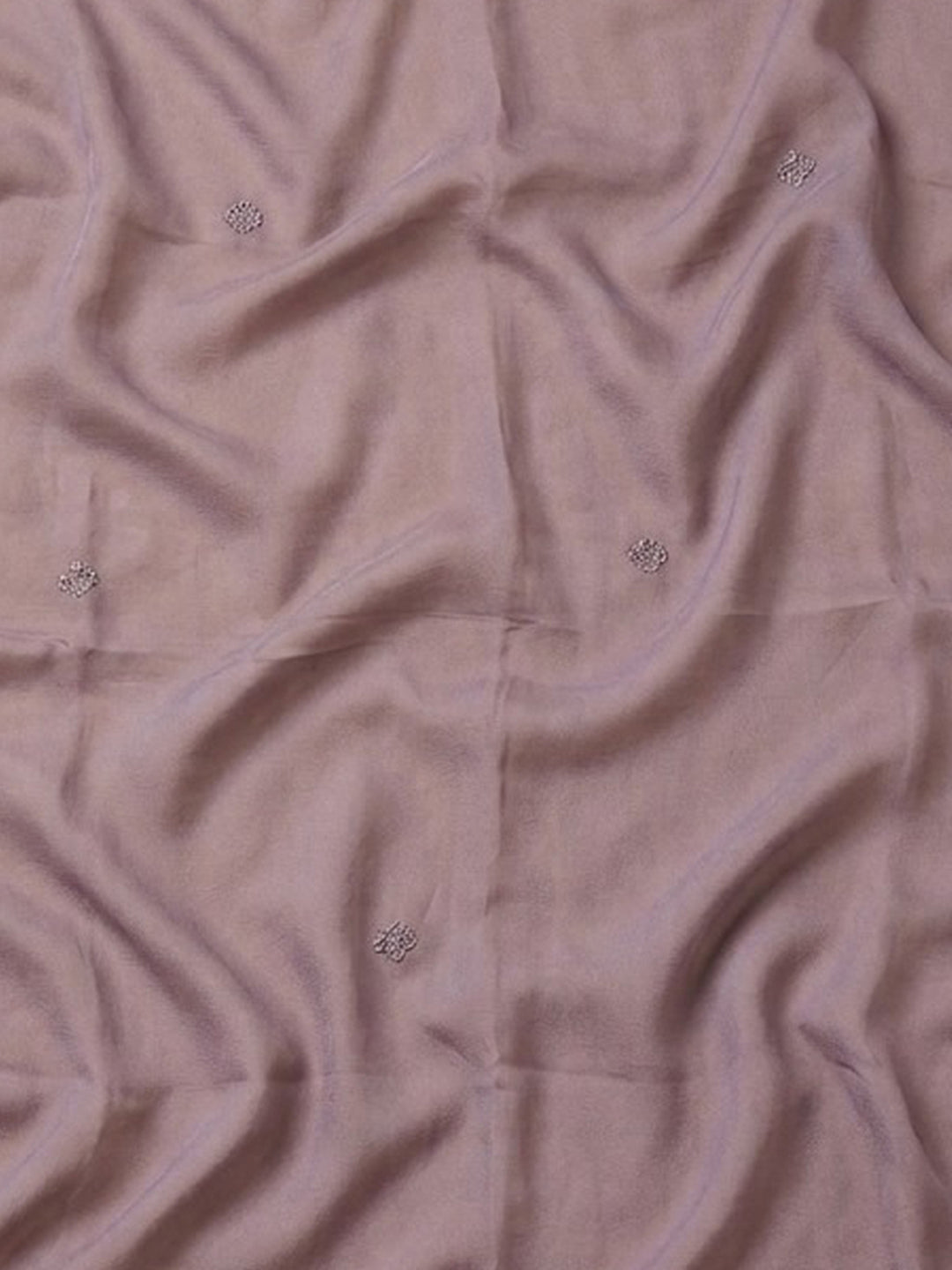 Lavender Embroidered Cotton Blend Unstitched Suit &amp; Pant With Cotton Dupatta