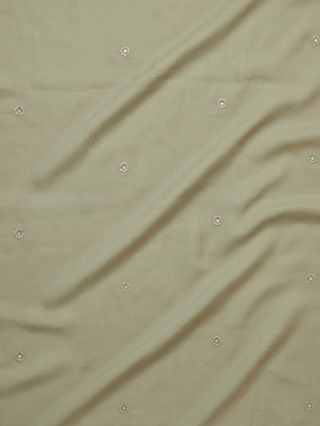 Pista Green Embroidered Cotton Blend Unstitched Suit &amp; Pant With Cotton Dupatta