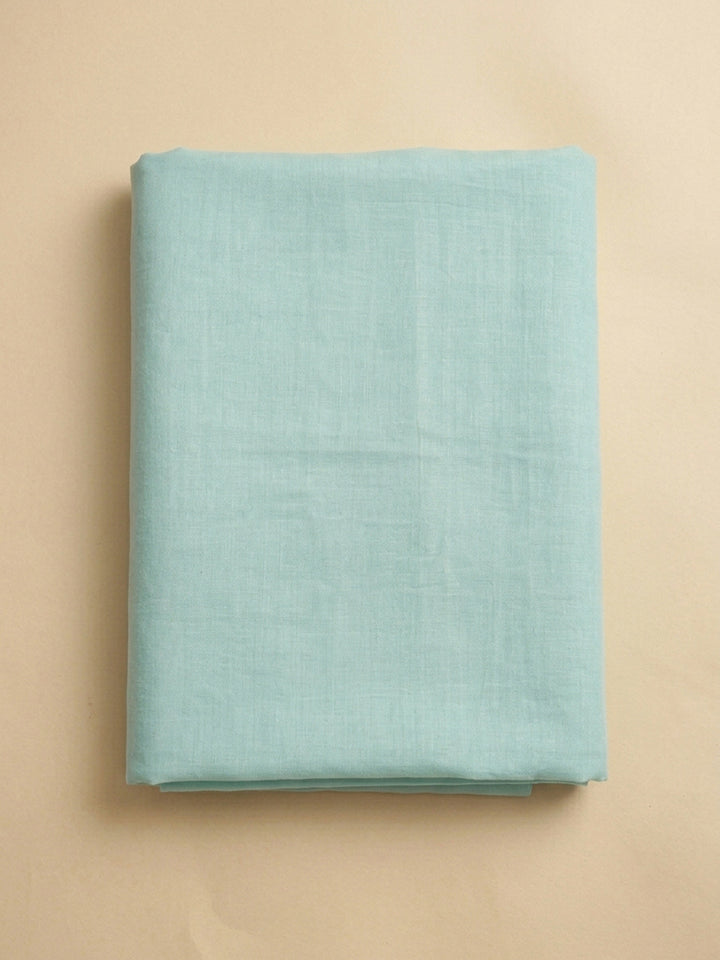 Sky Blue Embroidery Cotton Blend Unstitched Dress Material
