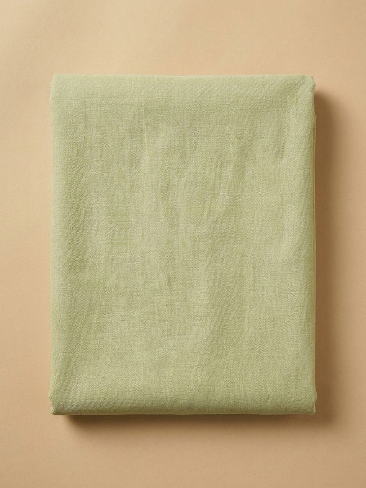 Pista Green Embroidered Cotton Blend Unstitched Suit &amp; Pant With Cotton Dupatta