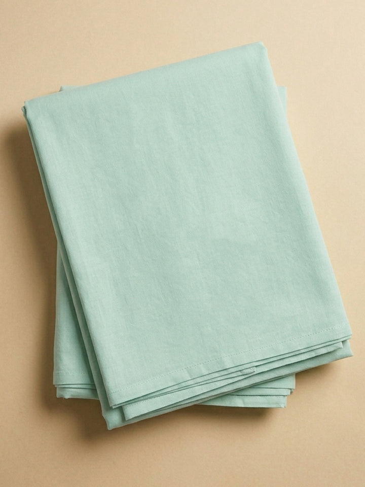Sea Green Embroidered Cotton Blend Unstitched Suit &amp; Pant With Cotton Dupatta