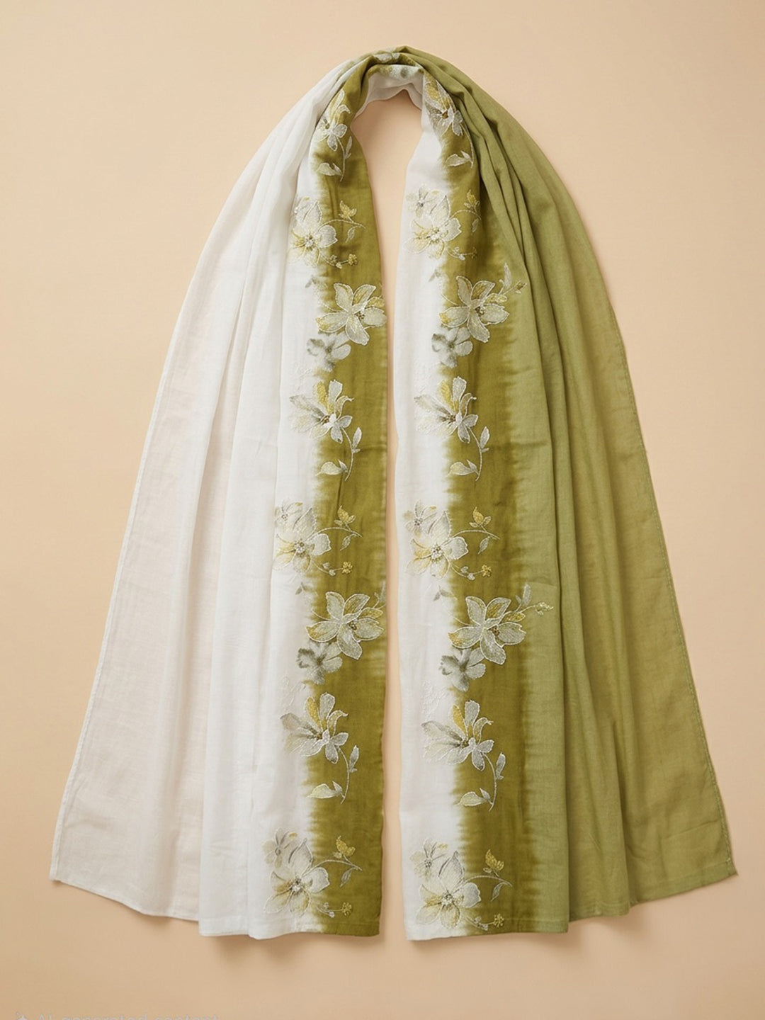 Mehndi Printed Cotton Blend Unstitched Suit &amp; Pant With Cotton Dupatta