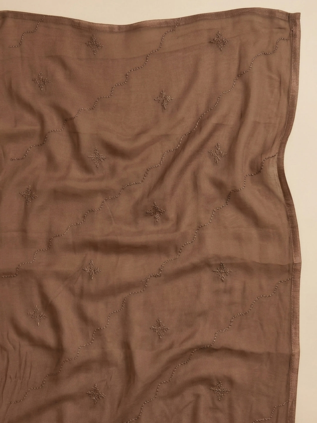 Mouse Embroidered Cotton Blend Unstitched Suit &amp; Pant With Cotton Dupatta