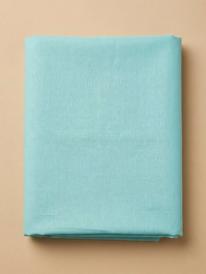 Sky Blue Cotton Blend Embroidered Unstitched Dress Material