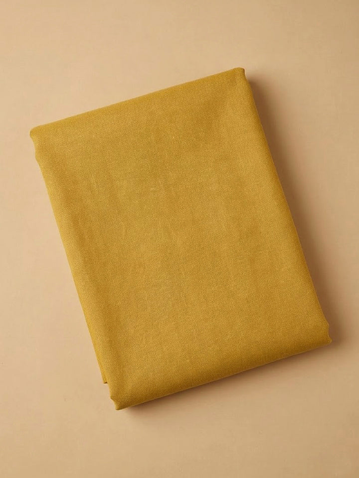 Mustard Cotton Blend Embroidered Unstitched Dress Material