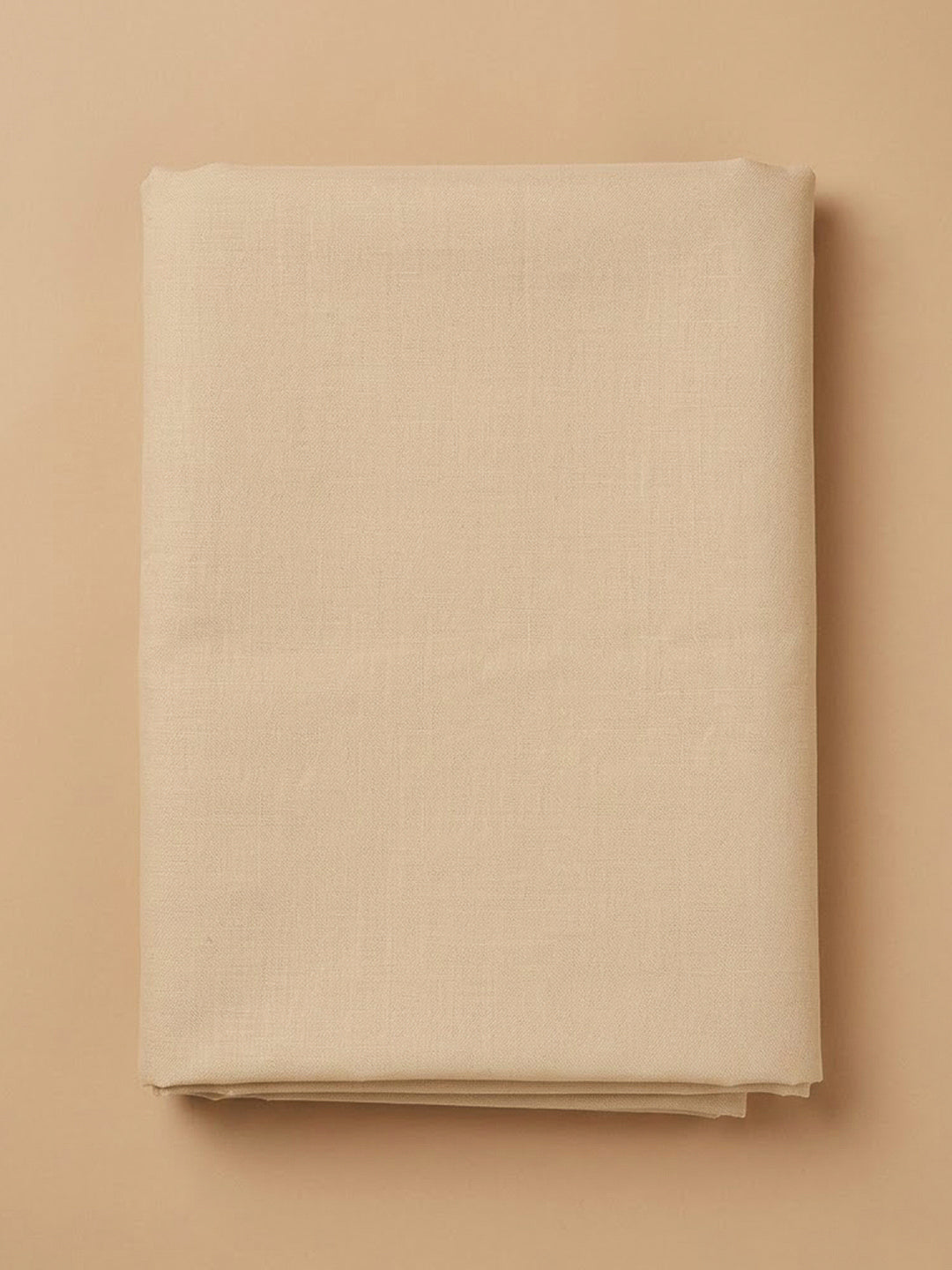 Beige Cotton Blend Embroidered Unstitched Dress Material