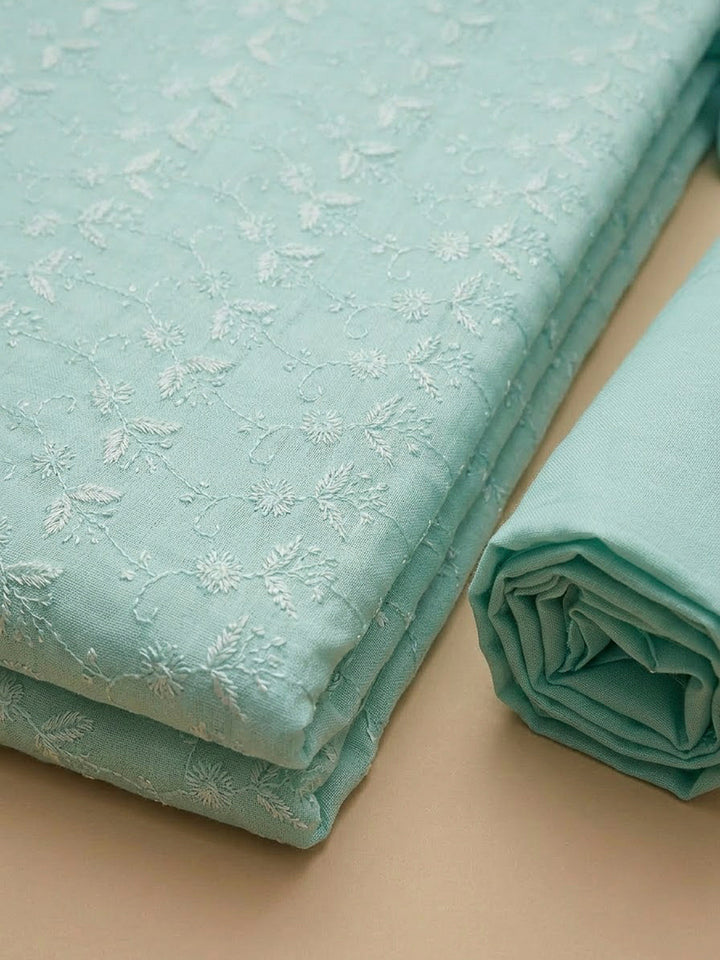 Firozee Cotton Blend Embroidered Unstitched Dress Material